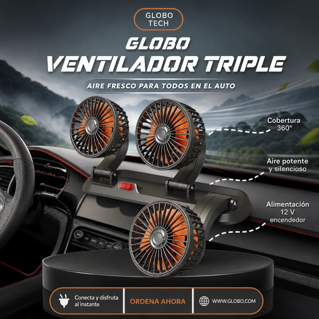 Ventilador triple para carro