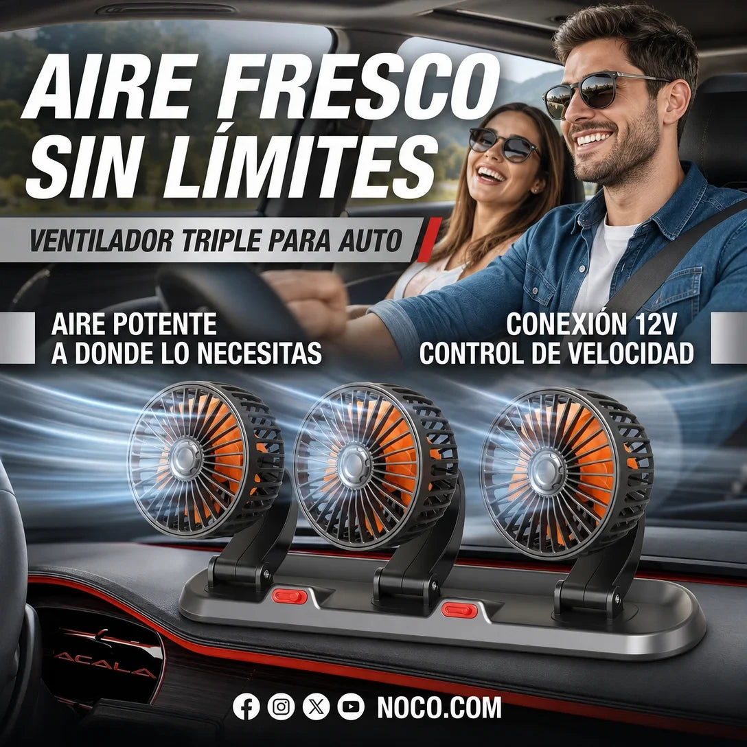 Ventilador triple para carro