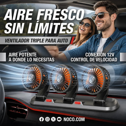 Ventilador triple para carro